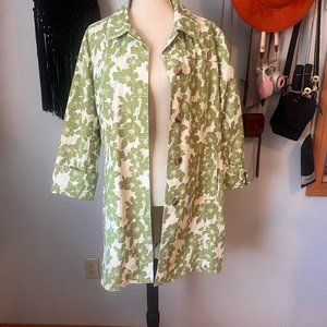 Eddie Bauer Trench Coat - Green and White